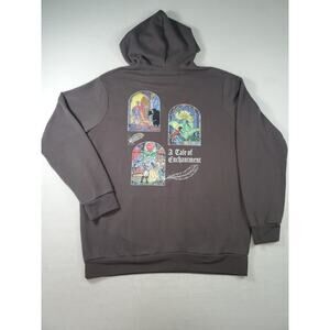 Disney Sweatshirt Womens XL Hoodie Beauty&The Beast Rose Words Break The Spell